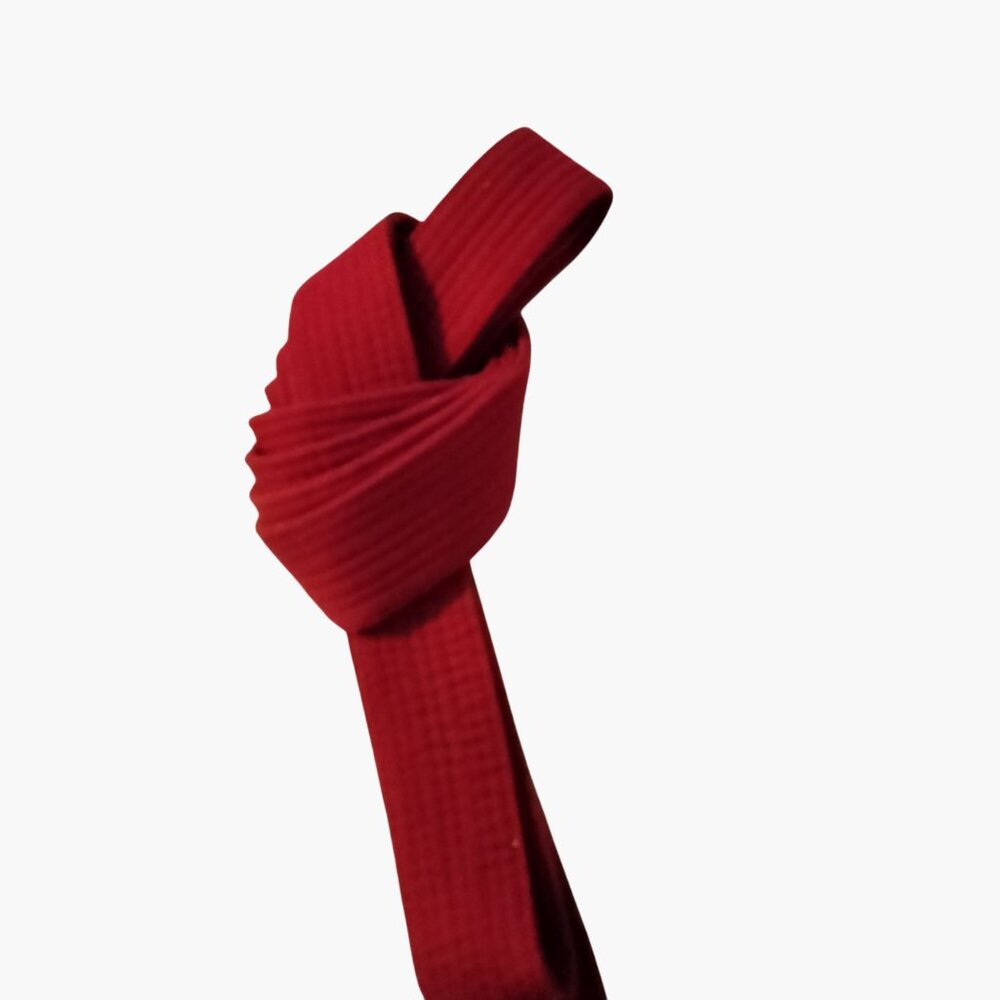 Red Martial Arts Belt No 4 Lightning Bolt Design